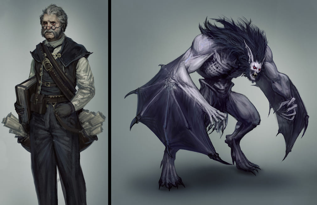 Concept art for Mariano and Cold One Beast